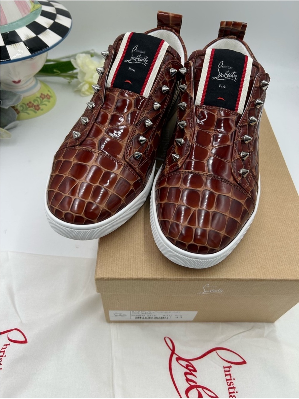 Christian Louboutin Men's FAV VONTADE CROC SNEAKERS . Size 43 - Picture 9 of 11